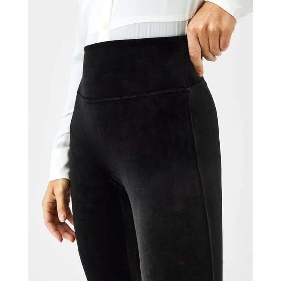 Spanx Velvet High Rise Slim Stretch Shaping Pull-On Ankle Leggings Black Small - Picture 3 of 15